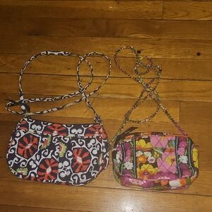 Vera Bradley Quilted Crossbody Duo — Navy, Red & Pink Floral Patterns